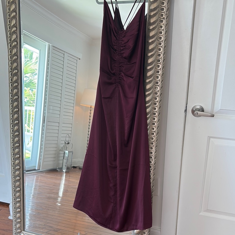 NEW✨ Bohemian Chic Burgandy Spaghetti Strap Dress